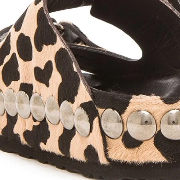 GIAMBATTISTA VALLI Studded Pony Hair Sandals